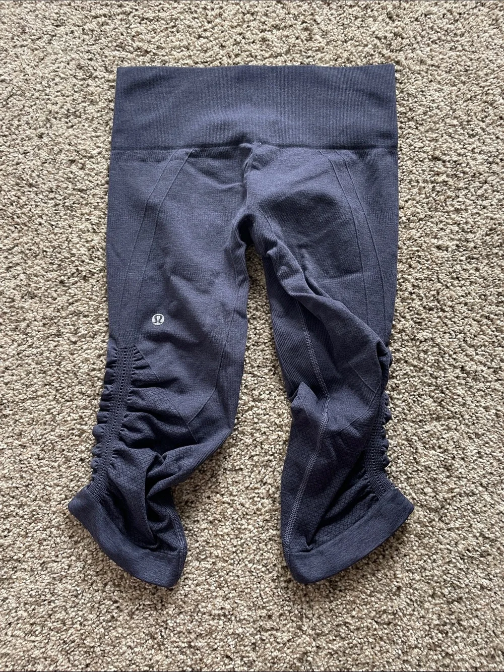 lululemon In The Flow II Crop Navy Seamless Leggings